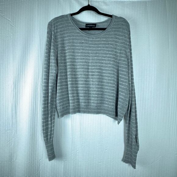 Lane Bryant Cozy Grey striped sweater Longsleeve Casual relaxed fit size 18/24 - Picture 1 of 7